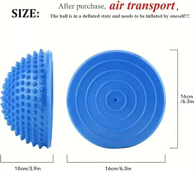 Half Balance Training Ball - Small PVC Semi-Round Stability Trainer with Textured Non-Slip Surface - Balance Board for Core Workouts