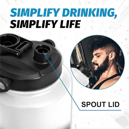 NATURE PIONEOR 1 Gallon Insulated Water Bottle - Double Vacuum Stainless Steel 128 oz Water Bottle with Holder/Carrier, Wide Mouth 1 gallon Water Jug for Outdoor Sports, Hiking, Camping, Gym