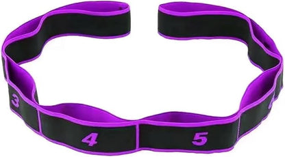 8-segment Digital Yoga Stretching Band High Elasticity Fitness Tension Band Double Layered Composite Webbing Dance Belt