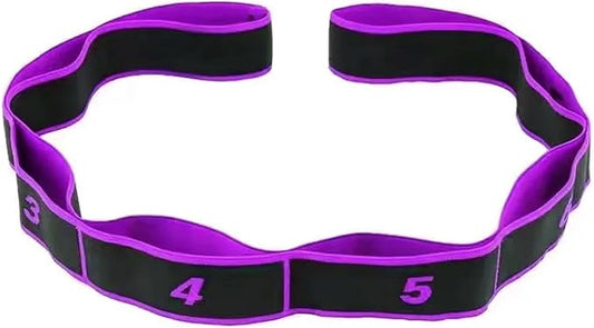 8-segment Digital Yoga Stretching Band High Elasticity Fitness Tension Band Double Layered Composite Webbing Dance Belt