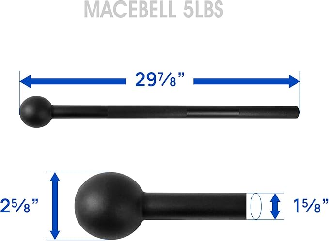 Yes4All Steel Mace Bell for Strength Training, Support Full Body, Muscles, Shoulder, Grips & Forearms Workouts, Stretching 5, 7, 10, 15, 20, 25, 30 LB For Woman & Man
