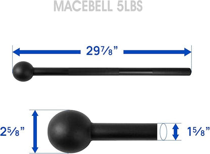 Yes4All Steel Mace Bell for Strength Training, Support Full Body, Muscles, Shoulder, Grips & Forearms Workouts, Stretching 5, 7, 10, 15, 20, 25, 30 LB For Woman & Man