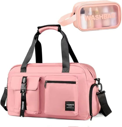 New Sports Tote Gym Travel Luggage Shopping Delivery Weekend Camping Overnight Bag(pink)