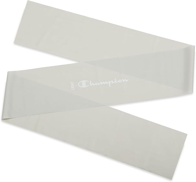 Champion Flat Resistance Bands (Pack of 3, Grey/Red/Blue), Light/Medium/Heavy, Rubber + Latex Exercise Bands, Odor-Free, for Strength Training, Physical Therapy & Gym Workout, Includes Exercise Guide