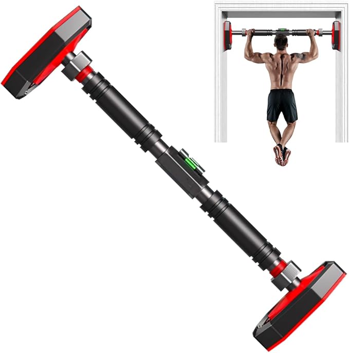 Doorway Pull Up Bar - No Screw Installation, Adjustable Width Upper Body Workout Bar with Automatic Locking, 440 LBS Strength Training Pull-Up Bar for Home Gym Exercise