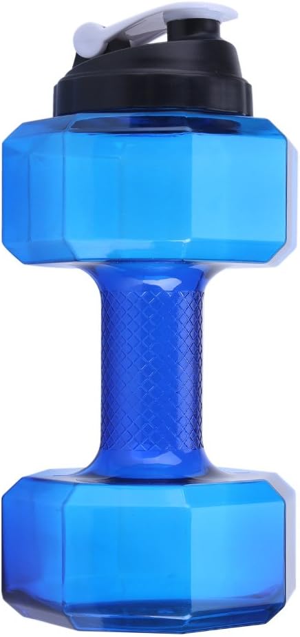 Greensen Water Bottle 75 Oz (2.2 L) Dumbbell Shaped Water Bottle Capacity Flip Top Leak Proof lid Large Capacity Dumbbell Shaped Exercise Sports Water Bottle Fitness Gym Training