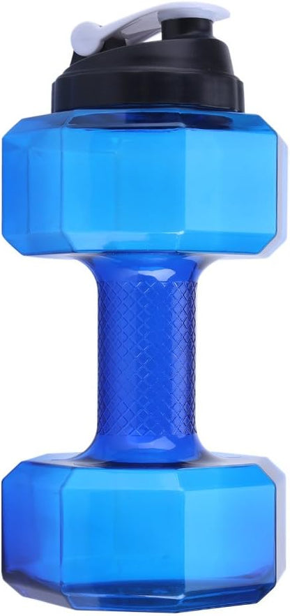 Greensen Water Bottle 75 Oz (2.2 L) Dumbbell Shaped Water Bottle Capacity Flip Top Leak Proof lid Large Capacity Dumbbell Shaped Exercise Sports Water Bottle Fitness Gym Training