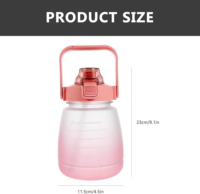 1200ml Sports Water Bottle with Drinking Time Marker Frosted Large Capacity Fitness Water Jug Portable Red for Outdoor Exercise and Gym Use