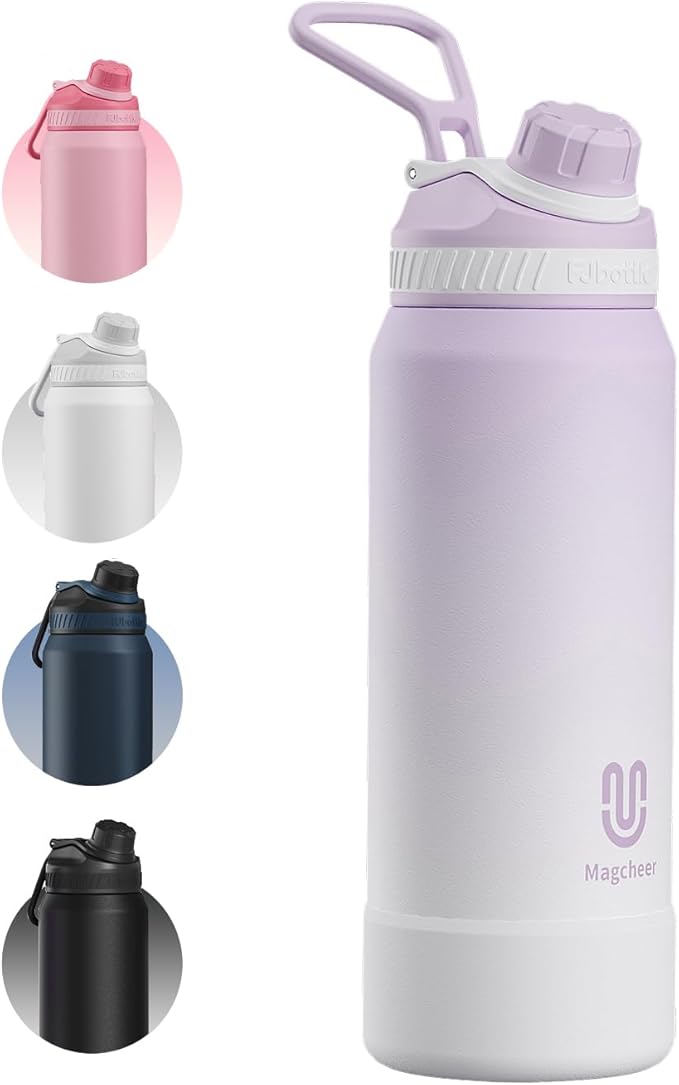 32oz Insulated Water Bottle| Double-Wall Vacuum Stainless Steel, Wide Mouth Design, Leak-Proof Reusable Bottle for Gym, Sports & Daily Hydration - Purple