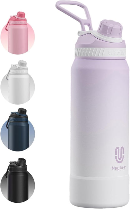 32oz Insulated Water Bottle| Double-Wall Vacuum Stainless Steel, Wide Mouth Design, Leak-Proof Reusable Bottle for Gym, Sports & Daily Hydration - Purple