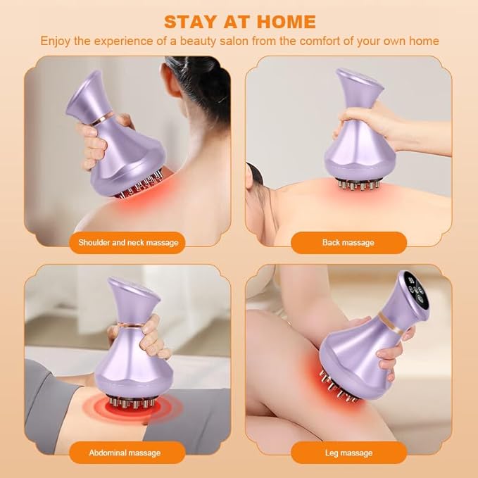 4-in-1 Lymphatic Drainage Massager - Anti Cellulite Massage Tool with Heating/Vibration/Red Light/Microcurrent,Body Sculpting Machine for Legs/Belly/Back/Hips/Reduce Stretch Marks & Cellulite