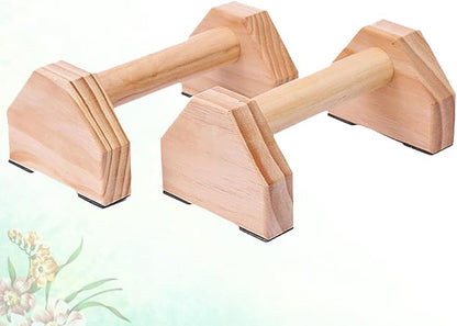 Solid Wood Push-up Bars for Fitness Workout Anti-slip Handstand Parallettes Calisthenics Equipment for Home Gym Strength Training