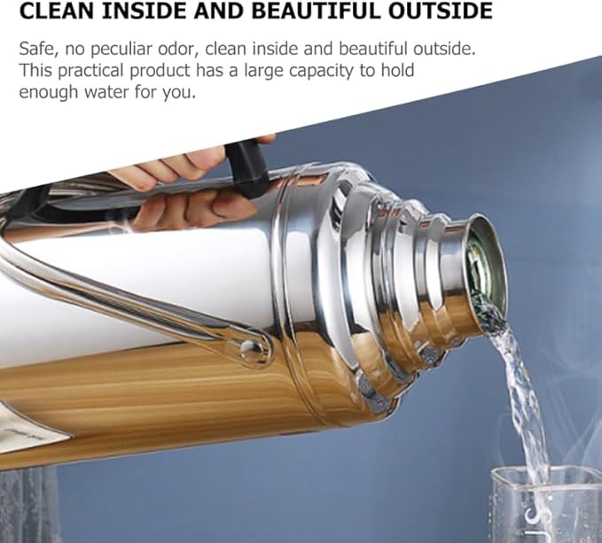 Insulated Water Bottle 3.2L Large Capacity Stainless Steel Flask Glass Inner Liner Vacuum Insulated for Beverages for Home Gym and Camping