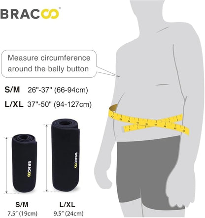 Bracoo Waist Trimmer Sweat Band for Women & Men, Sauna Belt for Lower Belly Fat, Adjustable Stomach Wrap for Workout, SE22