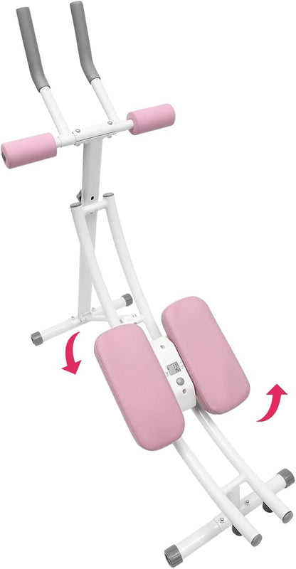 Ab Workout Equipment,Ab Machine for Home Gym, Foldable Core & Abdominal Exercise Machine, Adjustable Ab Machine Full Body Workout Women Exercise Fitness Equipment, 150kg/330lbs Weight Capacity