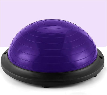 Thickened Half Ball Balance Trainer, Foot Pedal Stability Ball for Home Gym, Yoga Pilates Equipment, Exercise Ball with Base for Core Strength, Flexibility and Balance Training(Purple)