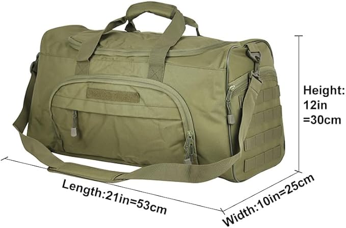 Gym Duffel Bag for Men Sports Duffel Bag with Shoe Compartment (GREEN-Model B)