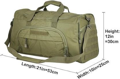Gym Duffel Bag for Men Sports Duffel Bag with Shoe Compartment (GREEN-Model B)