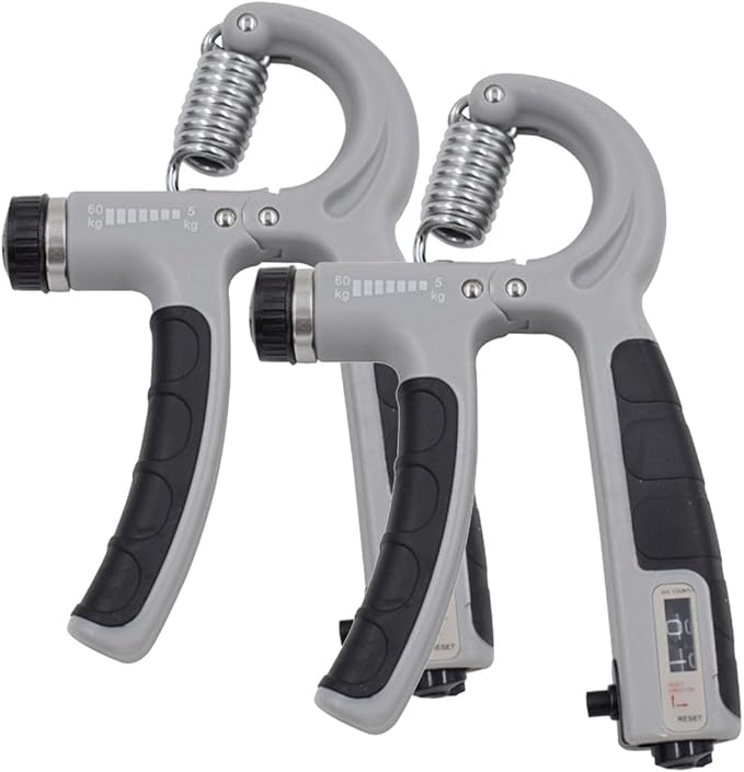 2 Pack Hand Grip Strength Trainer for Muscle Building with Counter, Adjustable Resistance 10-130 lbs, Wrist Forearm Strengthener Finger Strengthener