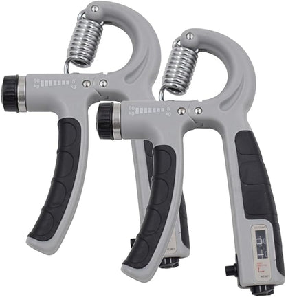 2 Pack Hand Grip Strength Trainer for Muscle Building with Counter, Adjustable Resistance 10-130 lbs, Wrist Forearm Strengthener Finger Strengthener