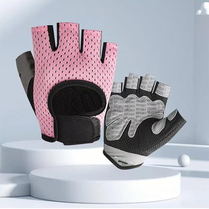 INOGIH Lightweight and Breathable Fingerless-Gym-Gloves for Women - Exercise-Crossfit-Training Gloves for Workout