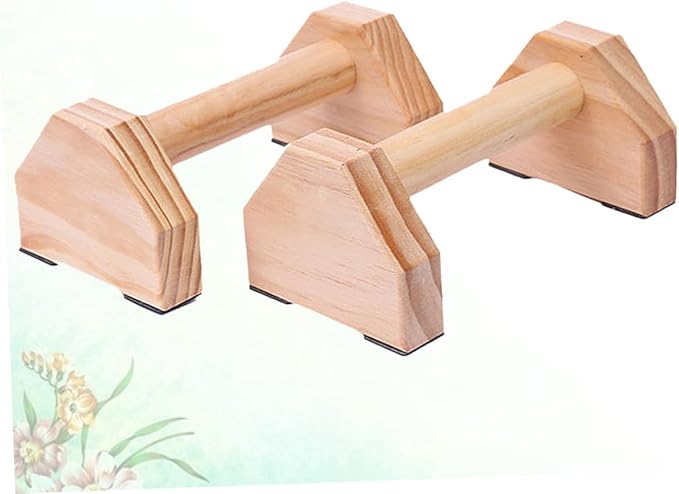 Push-up Bracket and Handstand Bar Set, Solid Wood Muscle Training Device, Non-slip Pushup Frame for Home Calisthenics and Strength Fitness Equipment