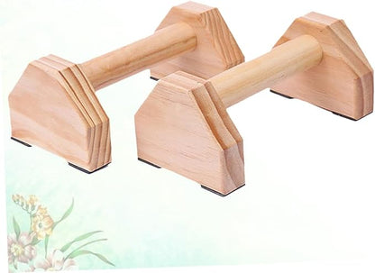 Push-up Bracket and Handstand Bar Set, Solid Wood Muscle Training Device, Non-slip Pushup Frame for Home Calisthenics and Strength Fitness Equipment