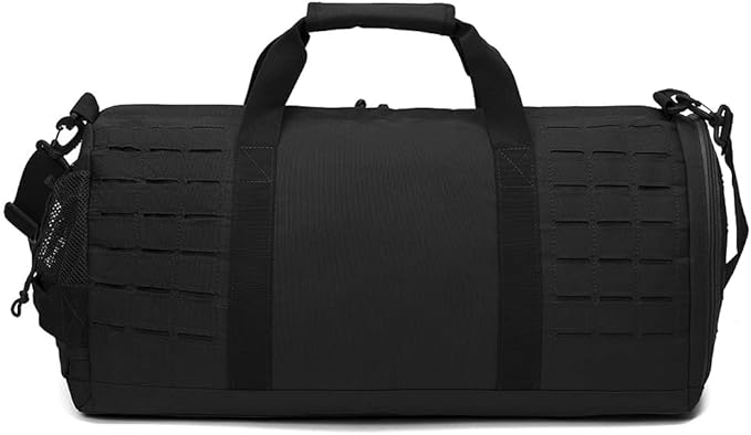 QT&QY 40L Military Tactical Duffle Bag For Men Sport Gym Fitness Tote Travel Training Workout With Shoe Compartment Basketball Football Weekender
