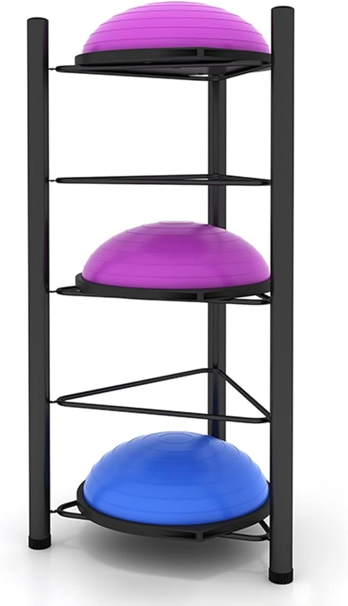 Balls Home Schools Display Rack Half Exercise Ball Trainer Storage Rack - 5 Tier Floor Stand Half Circle Balance Ball Holder Storage Organizer for Home Gym Fitness Equip