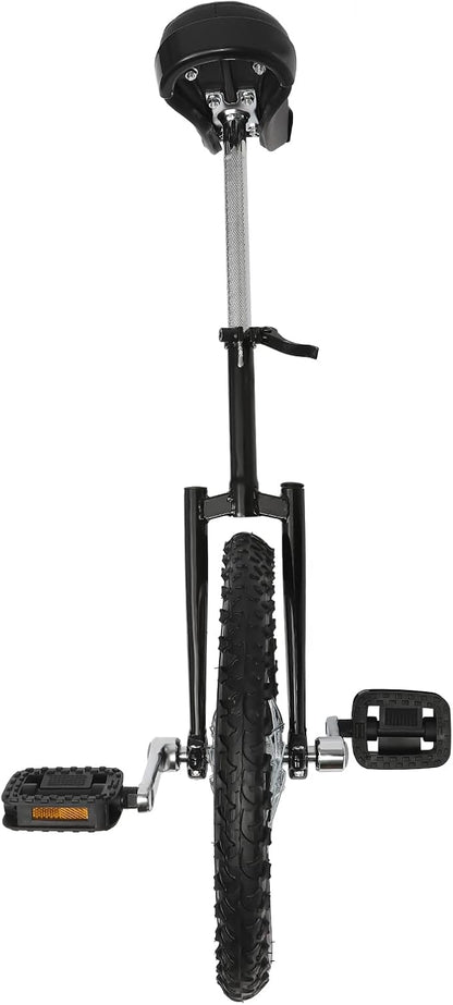 16/24 Inch Wheel Unicycle with Steel Rim, Unicycle Electric Wheel Skidproof Mountain Tire Cycling Sports Exercise with Adjustable Seat, Adults Kids Outdoor Sports Fitness Exercise Tool