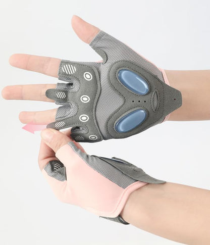Women's Workout-Gloves Fingerless-Breathable-Mesh-Gloves with Non-Slip Grip for Cycling Gym Fitness