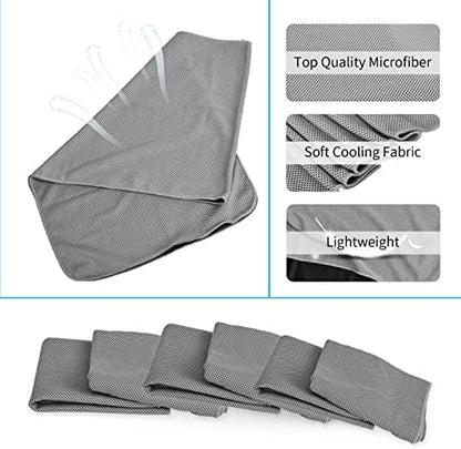 4 Pack Cooling Towels (40"x12") - Instant Cooling Reusable Microfiber Towels for Sports, Gym, Camping, Yoga, Fitness & More
