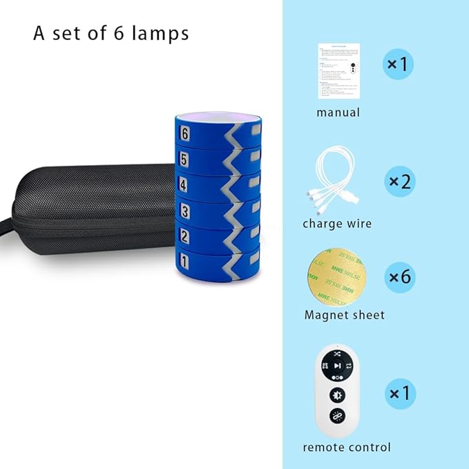 Response Agility Training Light, Children's Physical Fitness Training, Remote Control to Control Light Operation Blue 6 Lights+Remote Control