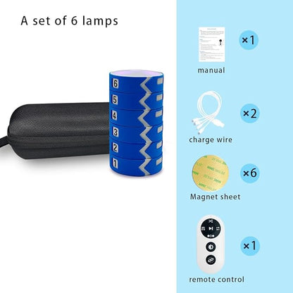 Response Agility Training Light, Children's Physical Fitness Training, Remote Control to Control Light Operation Blue 6 Lights+Remote Control