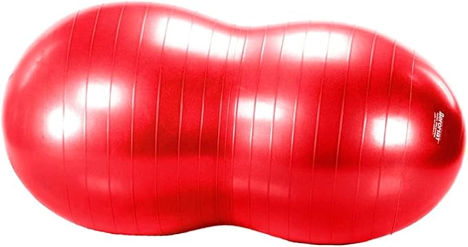 Aeromat Therapy Peanut Burst Resistance Ball for Physical Therapy and Rehabilitation - Red - 60cm - 300 lbs Weight Capacity