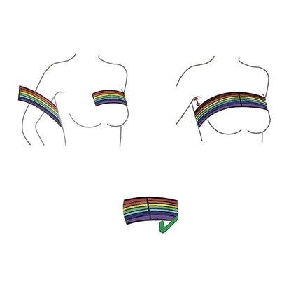 Post Surgical Implant Stabilizer Strap Support Brace Bandage, Breast Augmentation and Reduction Band, Chest Compression Support Band for Large Breast Exercise, Fits Most (Rainbow)