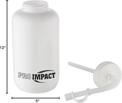 Pro Impact Squeezable Water Bottle Bendable Long Straw - LDPE BPA Free Plastic - Hydration for Baseball Hockey Gym MMA Yoga Boxing Cycling Softball Football Lacrosse (35.5 Oz.)