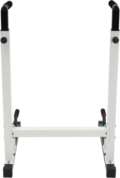 BalanceFrom Steel Frame Dip Station with Adjustable Height, 500 Pound Weight Capacity – Upper Body Workout Home Gym Equipment for Triceps, Push & Pull Ups, Leg Raises, and Bench Press
