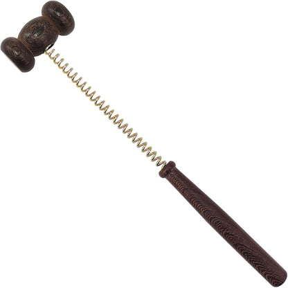 Wooden Spring Massage Hammer,Long Size Manual Lymphatic Drainage Massage Hammer,Wood Therapy Body Massager,Brown,15.5 Inches,1 Piece