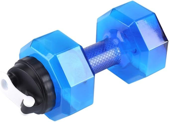 2.2L Dumbbell Shaped Exercise Water Bottle, Large Capacity Fitness Gym Training Bottle with Handle Leakproof Sports Hydration Jug for Running, Cycling, Yoga, Outdoors (Blue)
