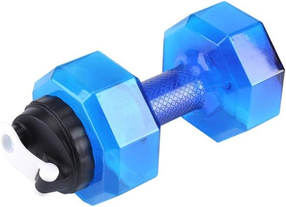 2.2L Dumbbell Shaped Exercise Water Bottle, Large Capacity Fitness Gym Training Bottle with Handle Leakproof Sports Hydration Jug for Running, Cycling, Yoga, Outdoors (Blue)