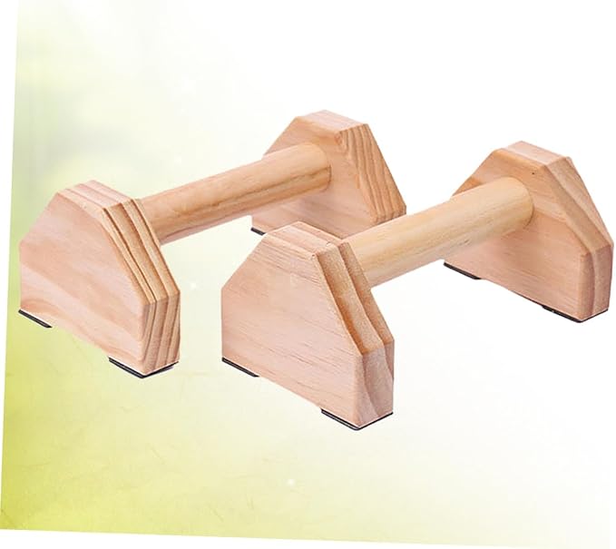 Generic Solid Wood Push-up Bars for Calisthenics Fitness Anti-slip Parallettes Stand for Muscle Training Easy Carry Home Workout Equipment Enhances Range of Motion and Wrist Comfort