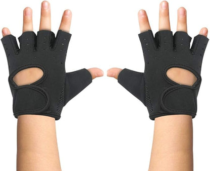 Luwint Kids Fingerless Workout Gloves - Anti-Slip Fitness Mitten for Children Cycling Yoga Weightlifting, 1 Pair