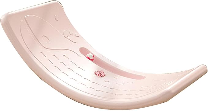 Kids Rocker Board Plastic Load Bearing Children Wobble Board for Exercise Indoor Birthday Gift (Roseate)