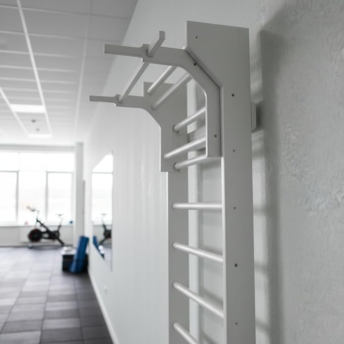 2in1 Wooden Wall Stall Bars with Pull Up bar and Dip Bar