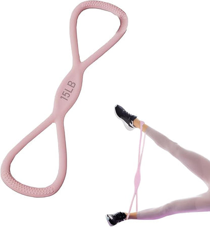 Silicone Figure 8 Resistance Bands for Full-Body Workouts – 15 LB Suitable for Shoulder, Back, and Arm Exercises