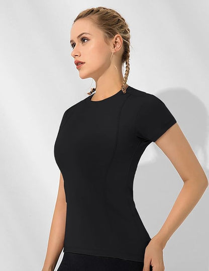 Loovoo Women Workout Shirts 1/2/3 Pack Athletic Compression Tee Dry Fit Yoga Gym Basic Tops