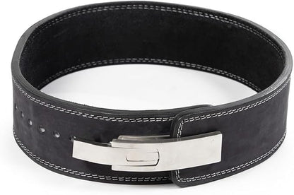 Titan Fitness Powerlifting Lever Belt - 2X-Large 38" - 45", 4" Wide x 10mm Thick Black Leather, Adjustable Steel Lever Buckle for Squats, Deadlifts, Weightlifting & Bodybuilding