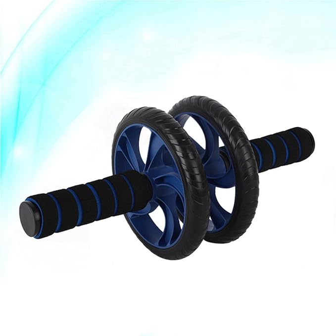 Two-wheeled Abdominal Wheel Ab Roller Core Exercise Device with Silent Design, Blue, Home Gym Fitness Equipment for Abdominal Workout and Weight Loss