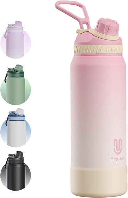 32oz Insulated Water Bottle| Double-Wall Vacuum Stainless Steel, Wide Mouth Design, Leak-Proof Reusable Bottle for Gym, Sports & Daily Hydration - Pink